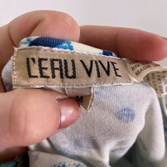 l'eau vive blue vintage shirt with button detail - Picture 4 of 5